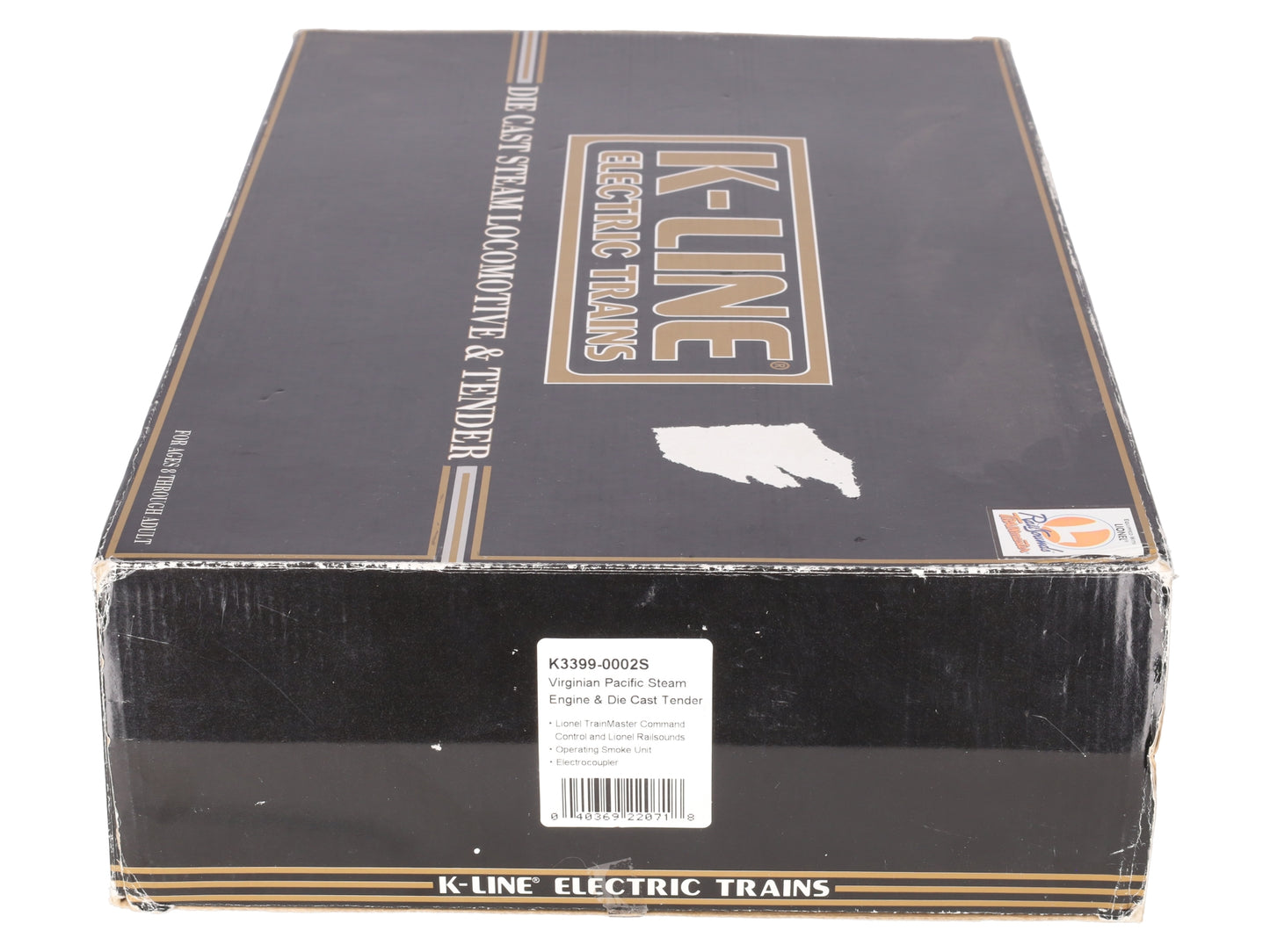 K-Line K3399-0002S O Gauge Virginian Pacific Steam Locomotive w/TMCC #1907 EX/Box