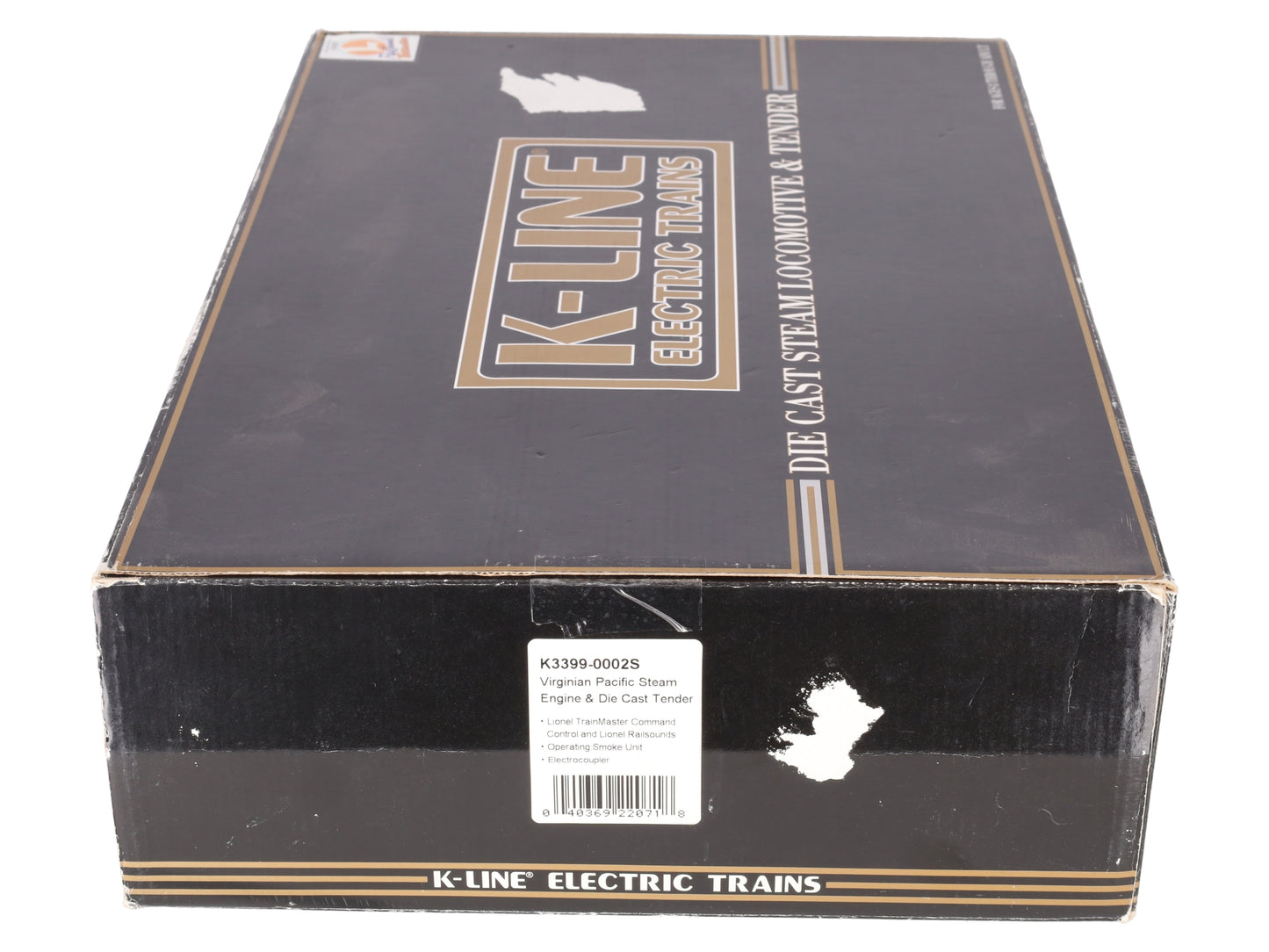 K-Line K3399-0002S O Gauge Virginian Pacific Steam Locomotive w/TMCC #1907 EX/Box