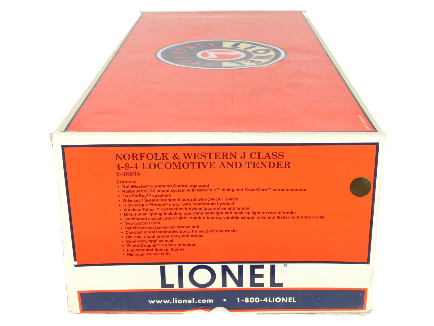 Lionel 6-38095 O Norfolk & Western 4-8-4 J-Class Steam Locomotive & Tender #611 EX/Box