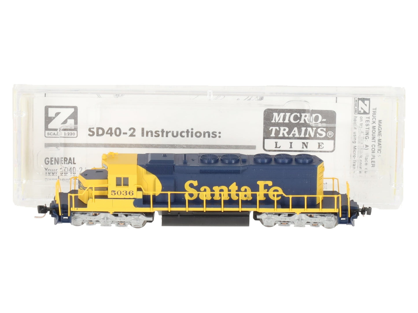 Micro-Trains 97001091 Z Scale Santa Fe SD40-2 Powered Diesel Locomotive #5036 LN/Box