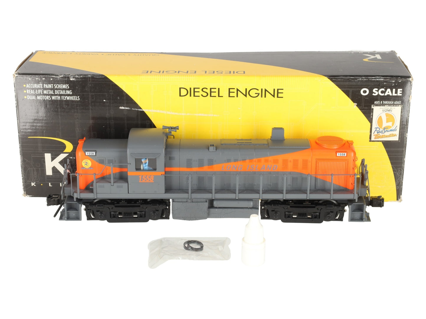 K-Line K2439-1558 O Gauge Long Island RS-3 Diesel Locomotive/Box