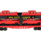 Lionel 6414 Vintage O Glen Uhl Evans Autoloader with 4 Red Sedans EX/Box