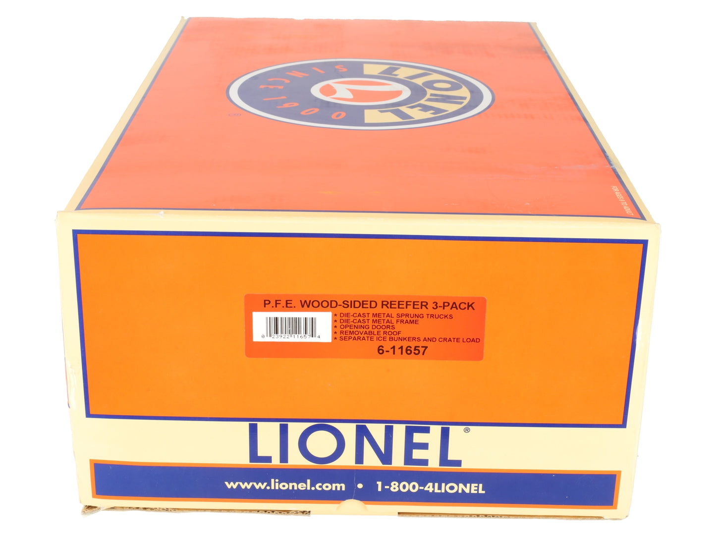 Lionel 6-11657 O Gauge Pacific Fruit Express Woodsided Refrigerator (Set of 3) LN/Box