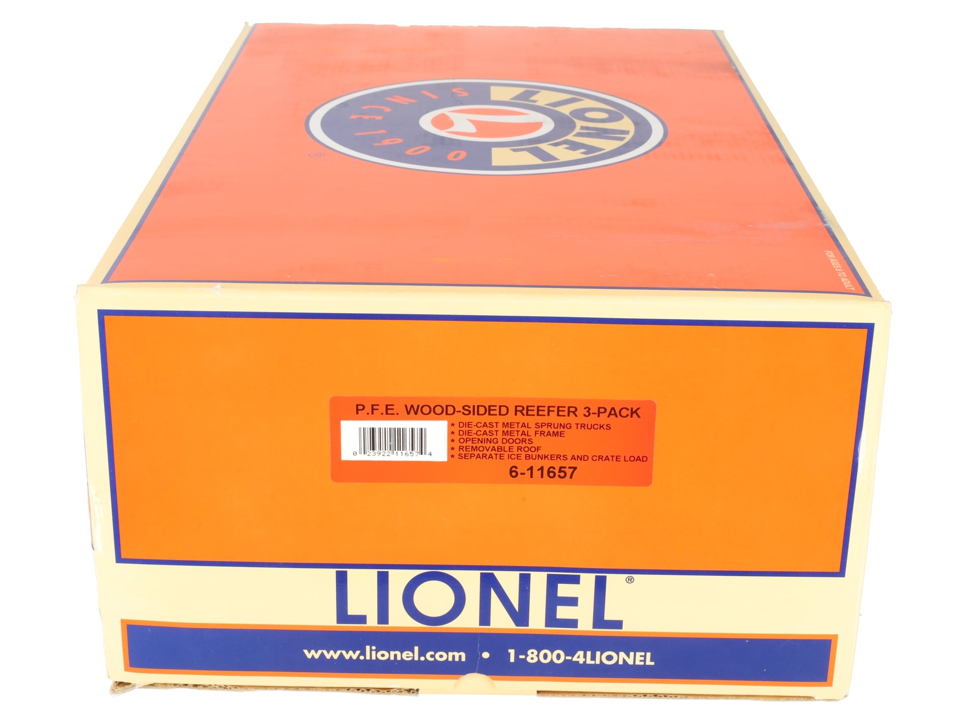 Lionel 6-11657 O Gauge Pacific Fruit Express Woodsided Refrigerator (Set of 3) LN/Box