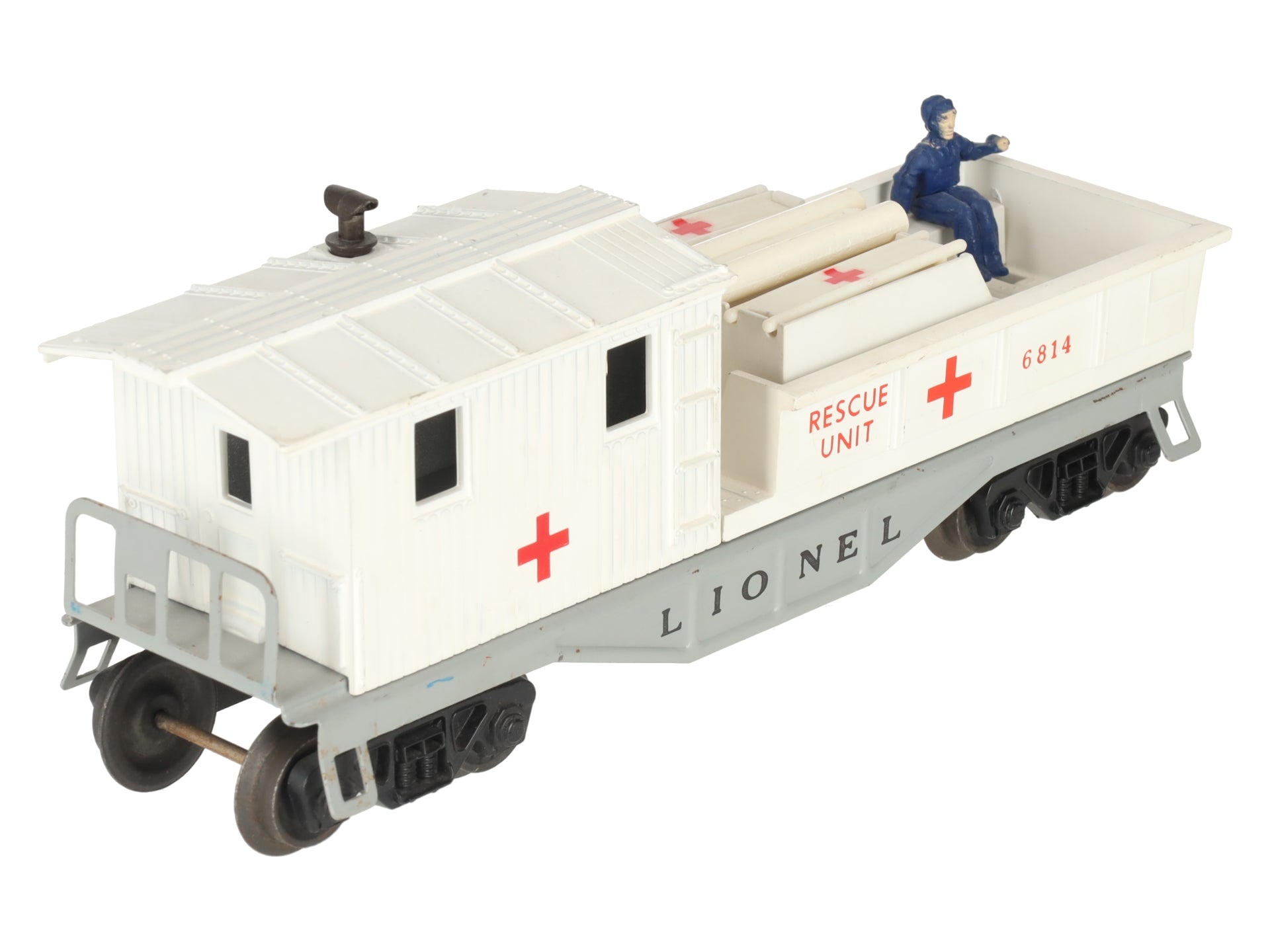 Lionel 6814 Vintage O Gauge Postwar First Aid Medical Caboose with Accessories VG
