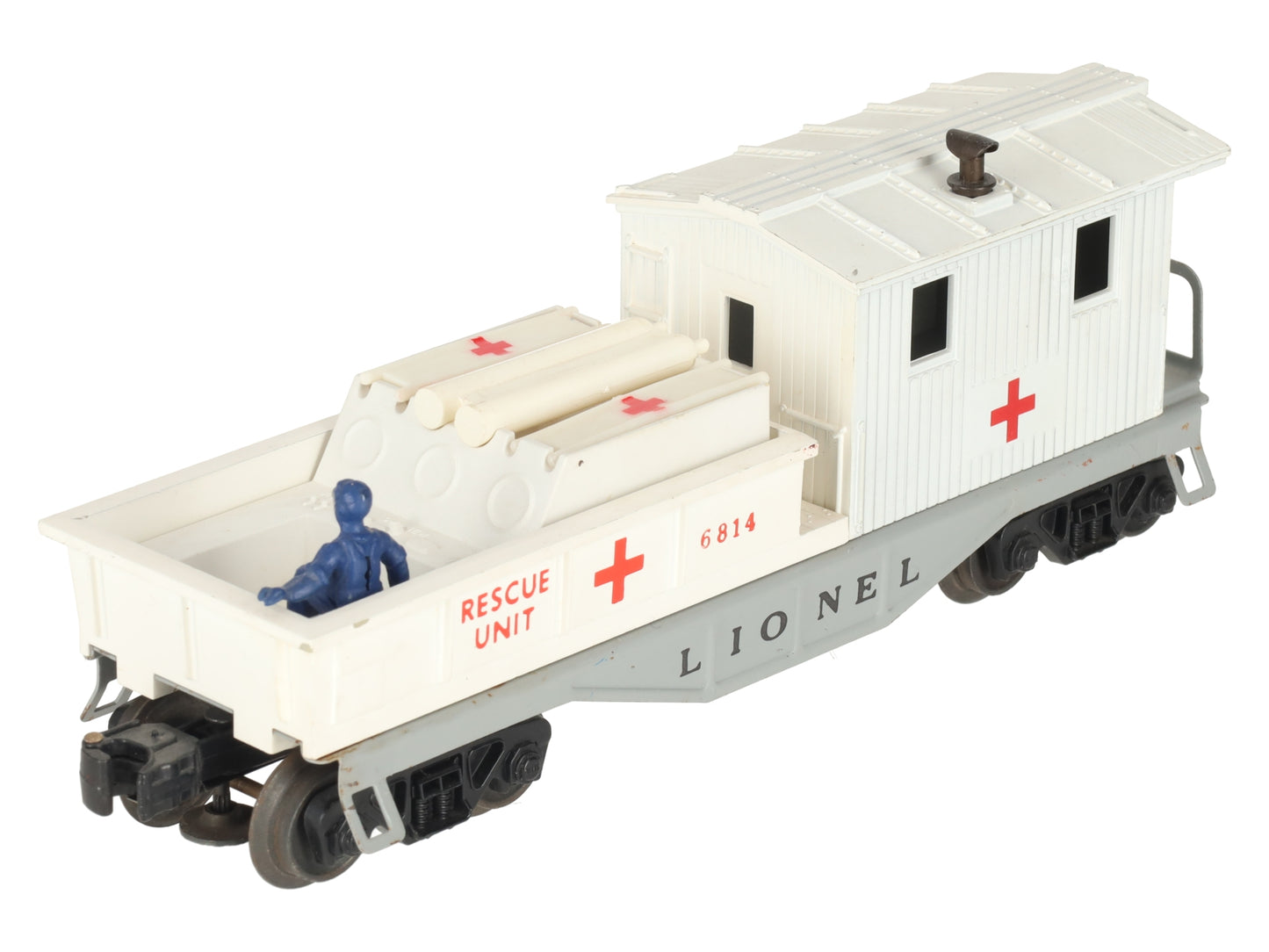 Lionel 6814 Vintage O Gauge Postwar First Aid Medical Caboose with Accessories VG