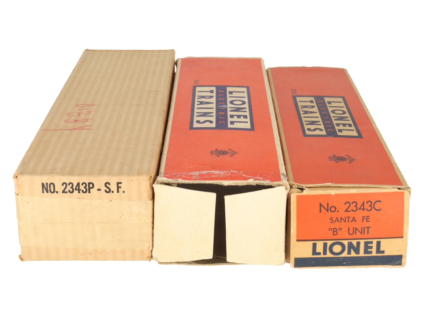 Lionel 2343 Vintage O Santa Fe F3 ABA Diesel Locomotive Set VG/Box