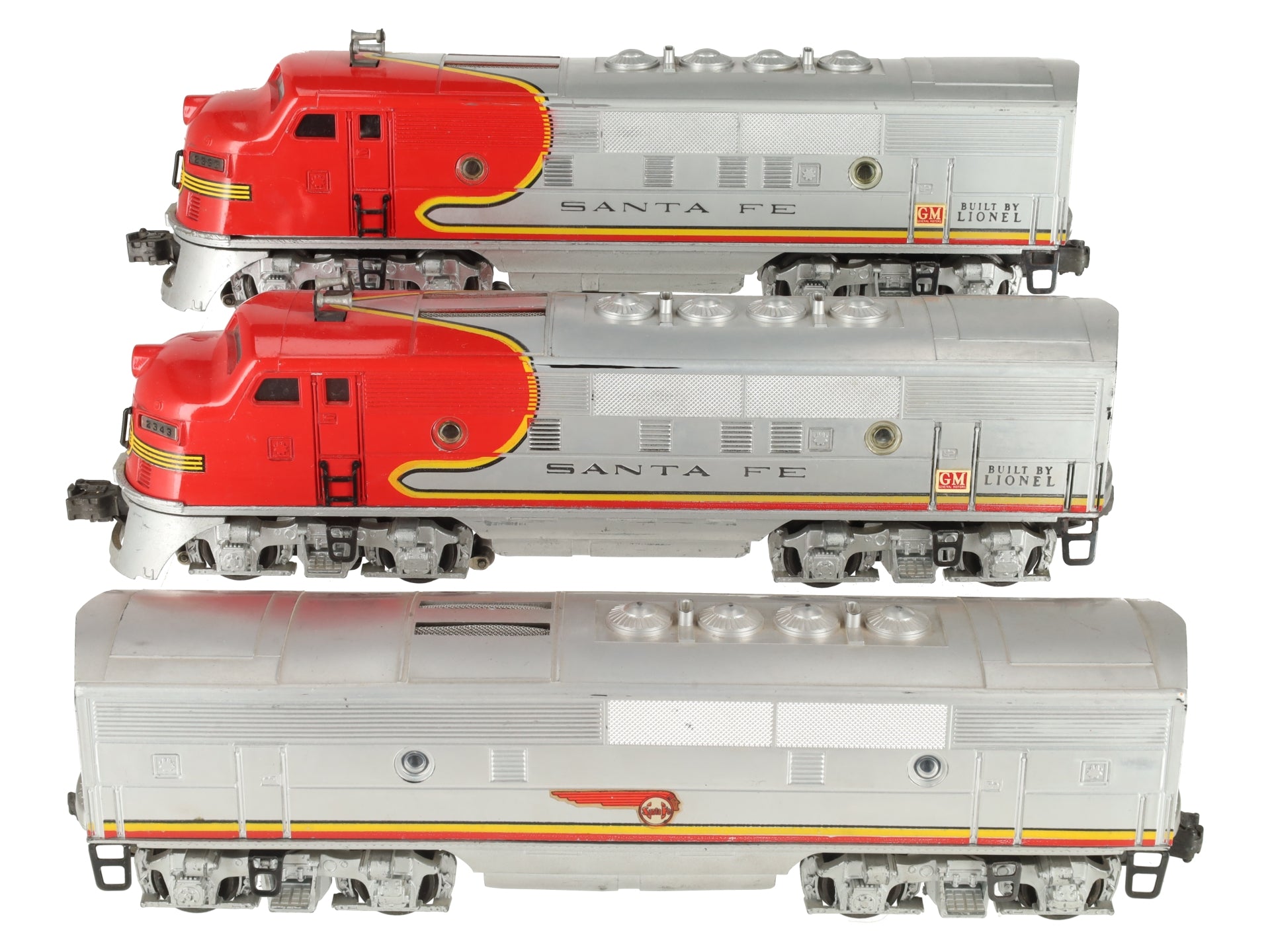 Lionel 2343 Vintage O Santa Fe F3 ABA Diesel Locomotive Set VG/Box