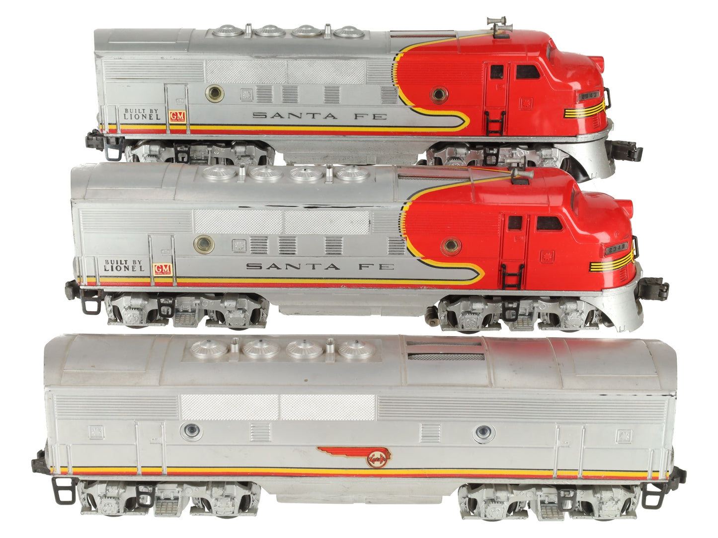 Lionel 2343 Vintage O Santa Fe F3 ABA Diesel Locomotive Set VG/Box