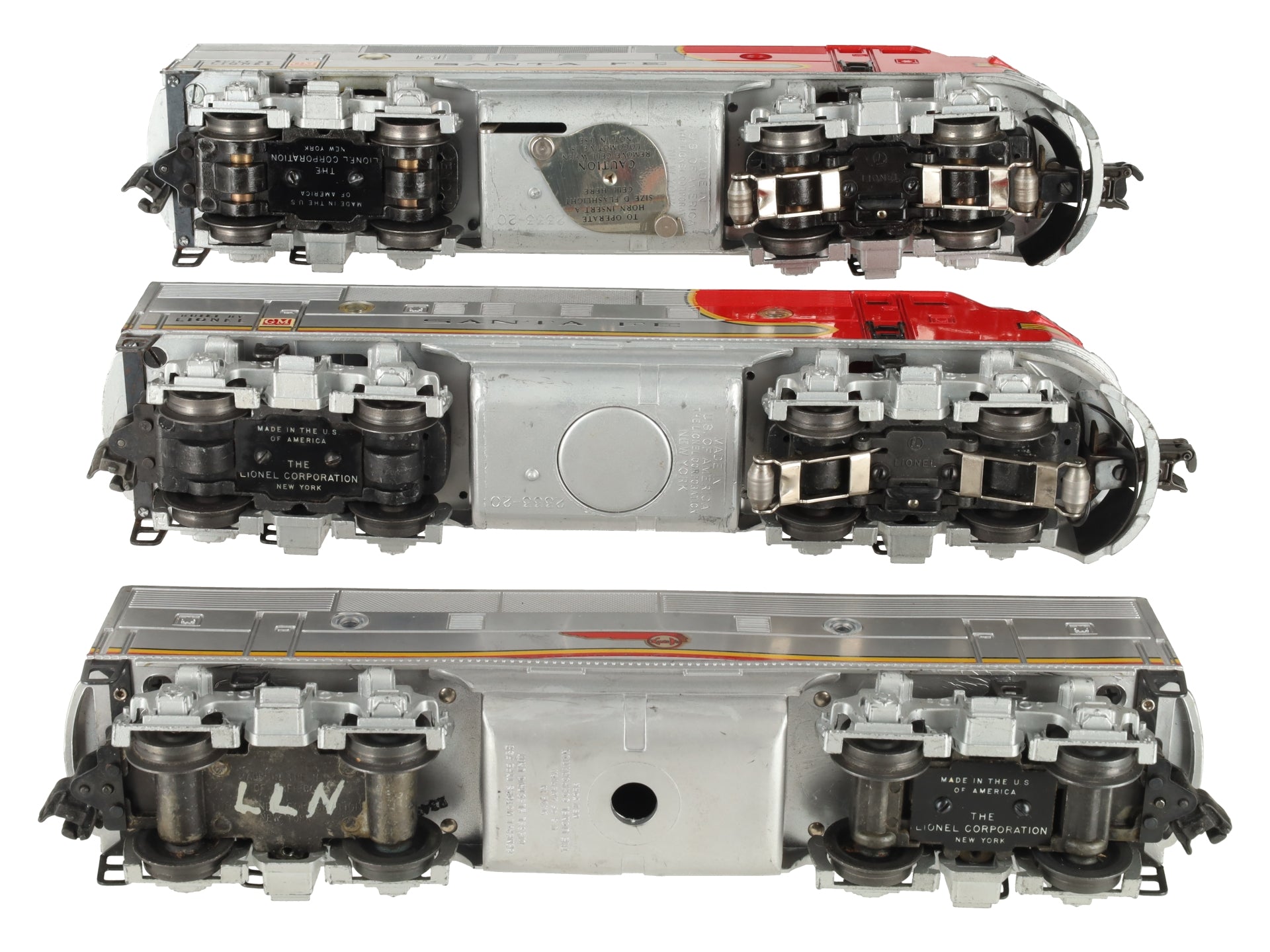 Lionel 2343 Vintage O Santa Fe F3 ABA Diesel Locomotive Set VG/Box