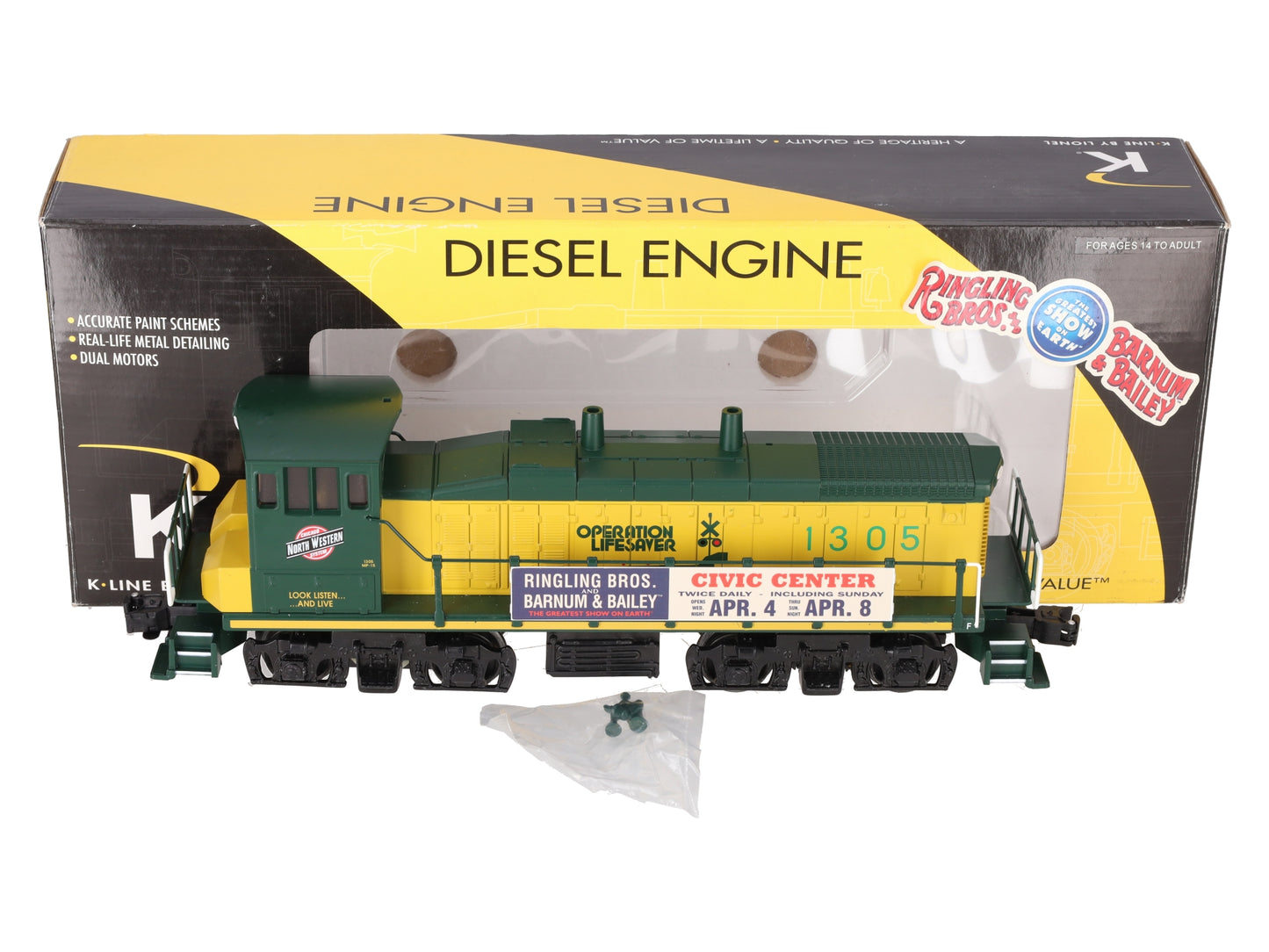 K-Line 6-21692 O C&NW MP-15 W/ Ringling Bros. Banner #1305 LN/Box