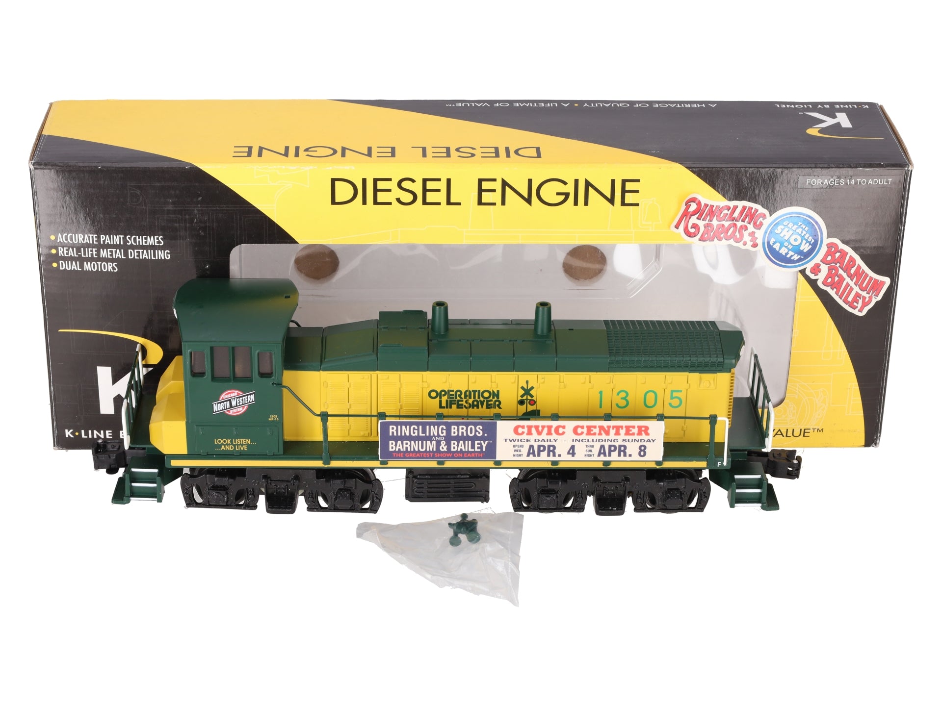 K-Line 6-21692 O C&NW MP-15 W/ Ringling Bros. Banner #1305 LN/Box