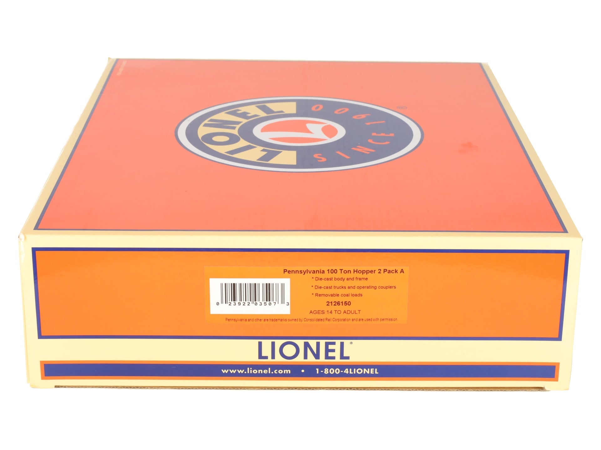 Lionel 2126150 O Pennsylvania 100 Ton Hopper 2 Pack A LN/Box