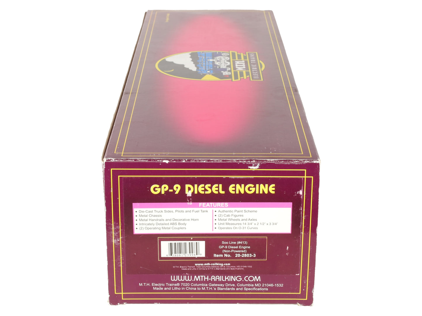 MTH 20-2803-3 Soo Line GP-9 Non-Powered Diesel Engine #413 LN/Box