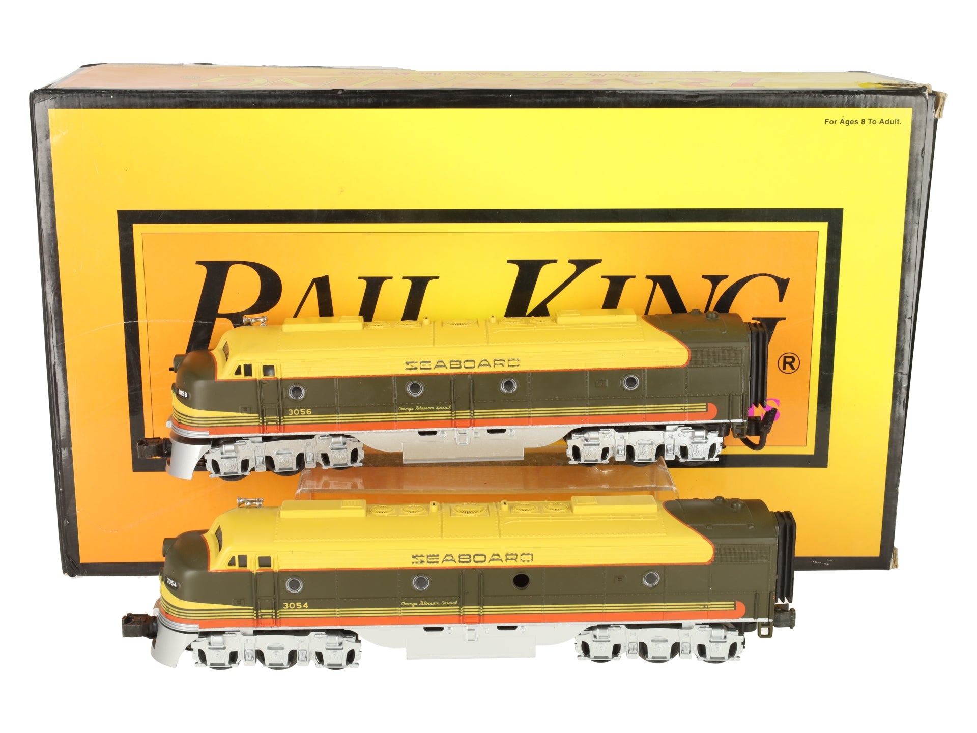 MTH 30-2181-1 O Gauge Seaboard E-8 AA Diesel Engine Set w/PS1 #3054/3056 EX/Box