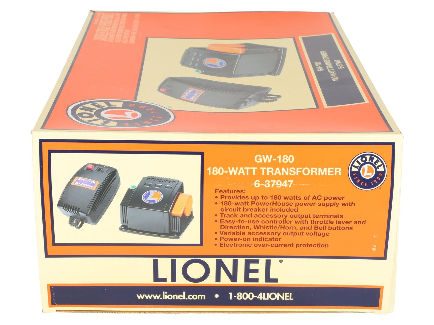 Lionel 6-37947 O GW-180 180 Watt Transformer EX/Box
