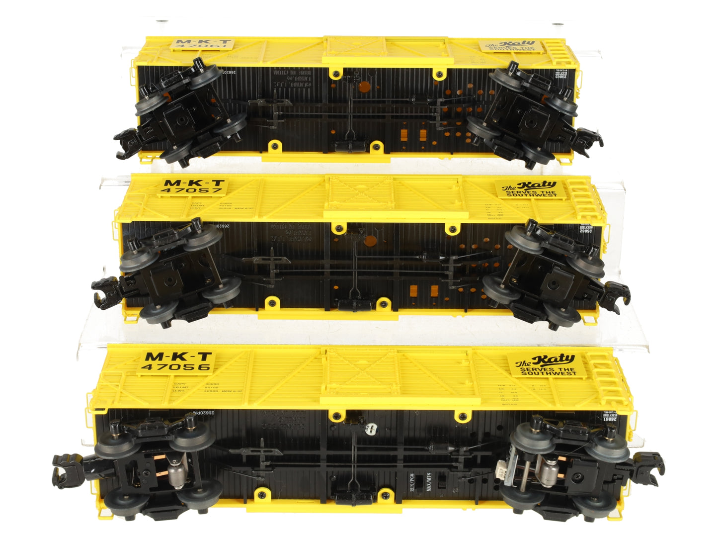 Lionel 2026860 O Missouri Kansas & Texas Vision Stock Car #47056 (Set of 3) LN/Box