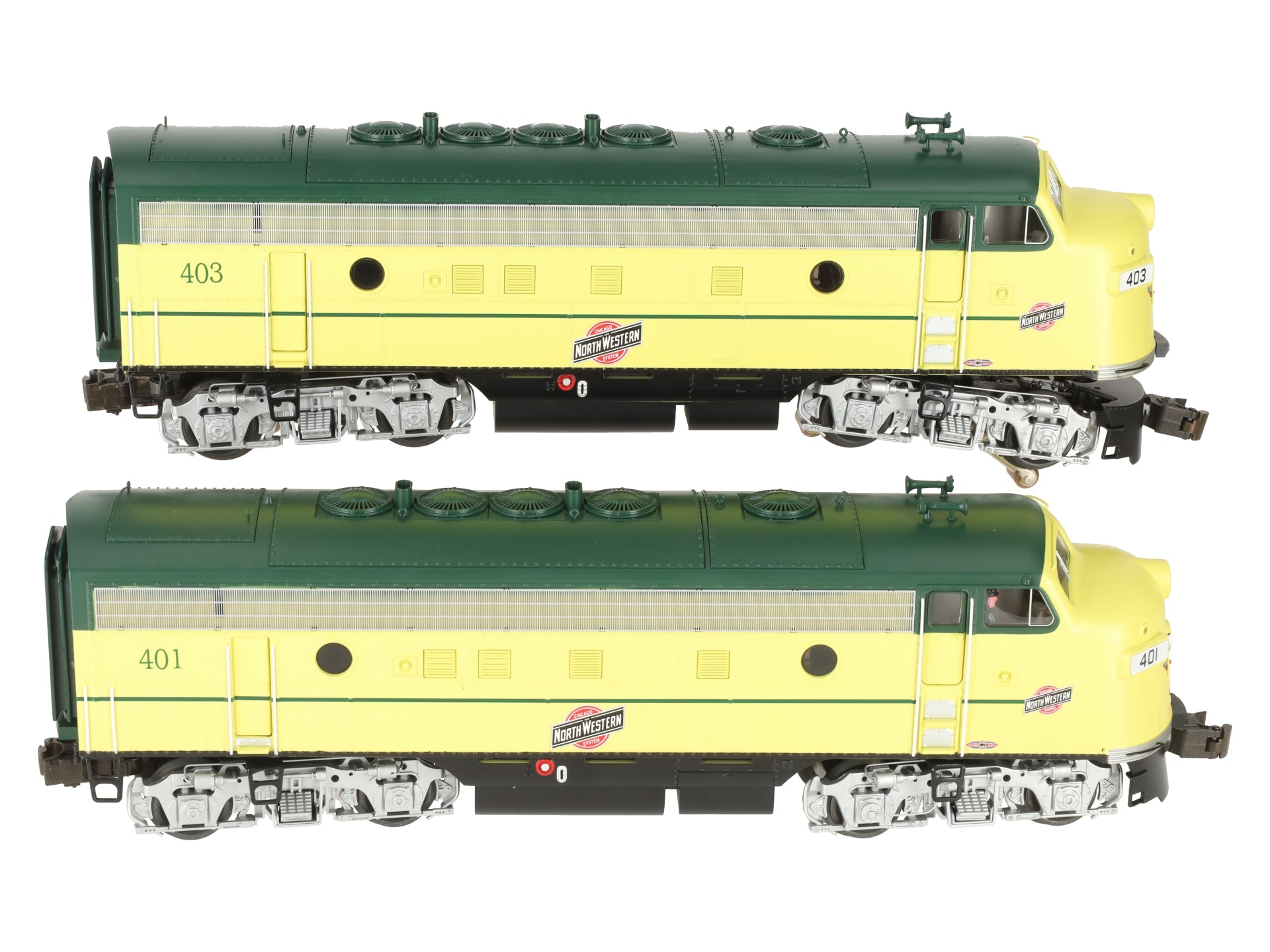 Lionel 6-38754 O C&NW Legacy F-7 AA Diesel Locomotive Set #401/#403 LN/Box