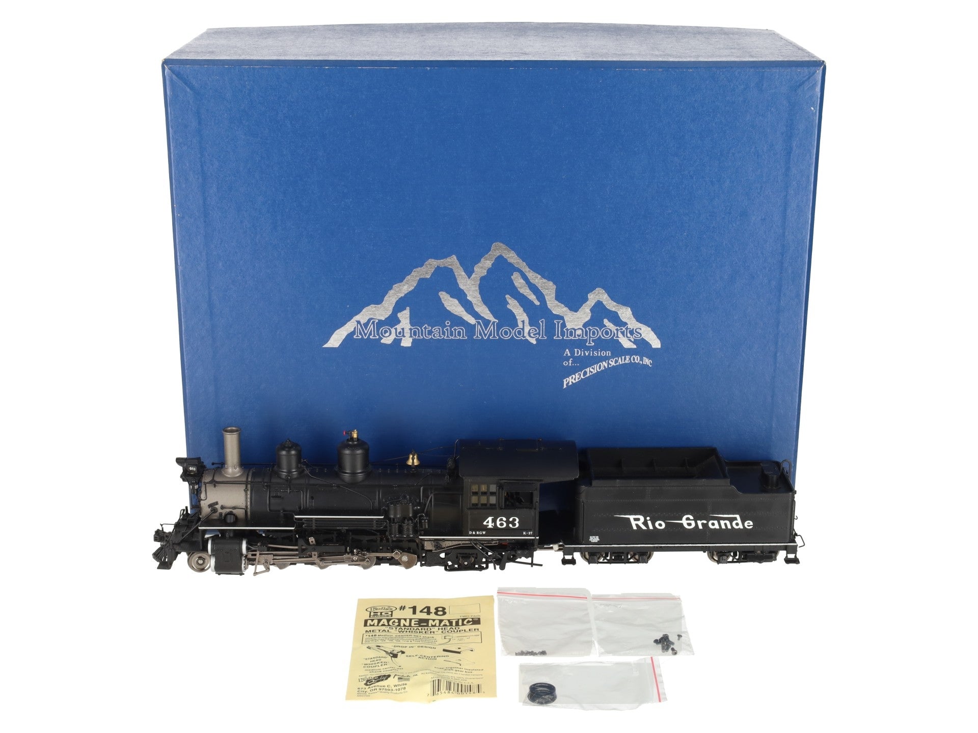 Mountain Model Imports DC1001-5 On30 D&RGW Die-Cast K-27 2-8-2 Steam Loco/Tender EX/Box