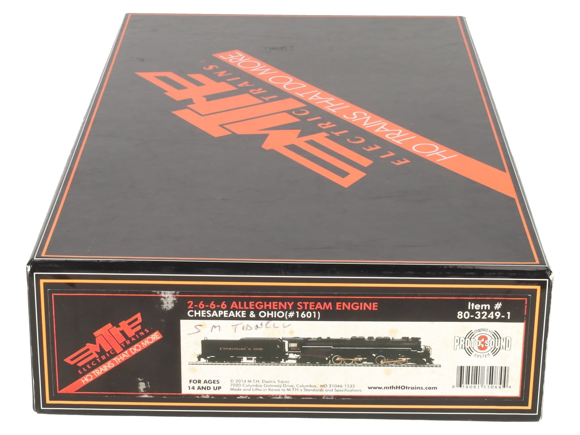 MTH 80-3249-1 HO C&O 2-6-6-6 Allegheny Steam Engine w/PS3 #1601 -Repainted/Box