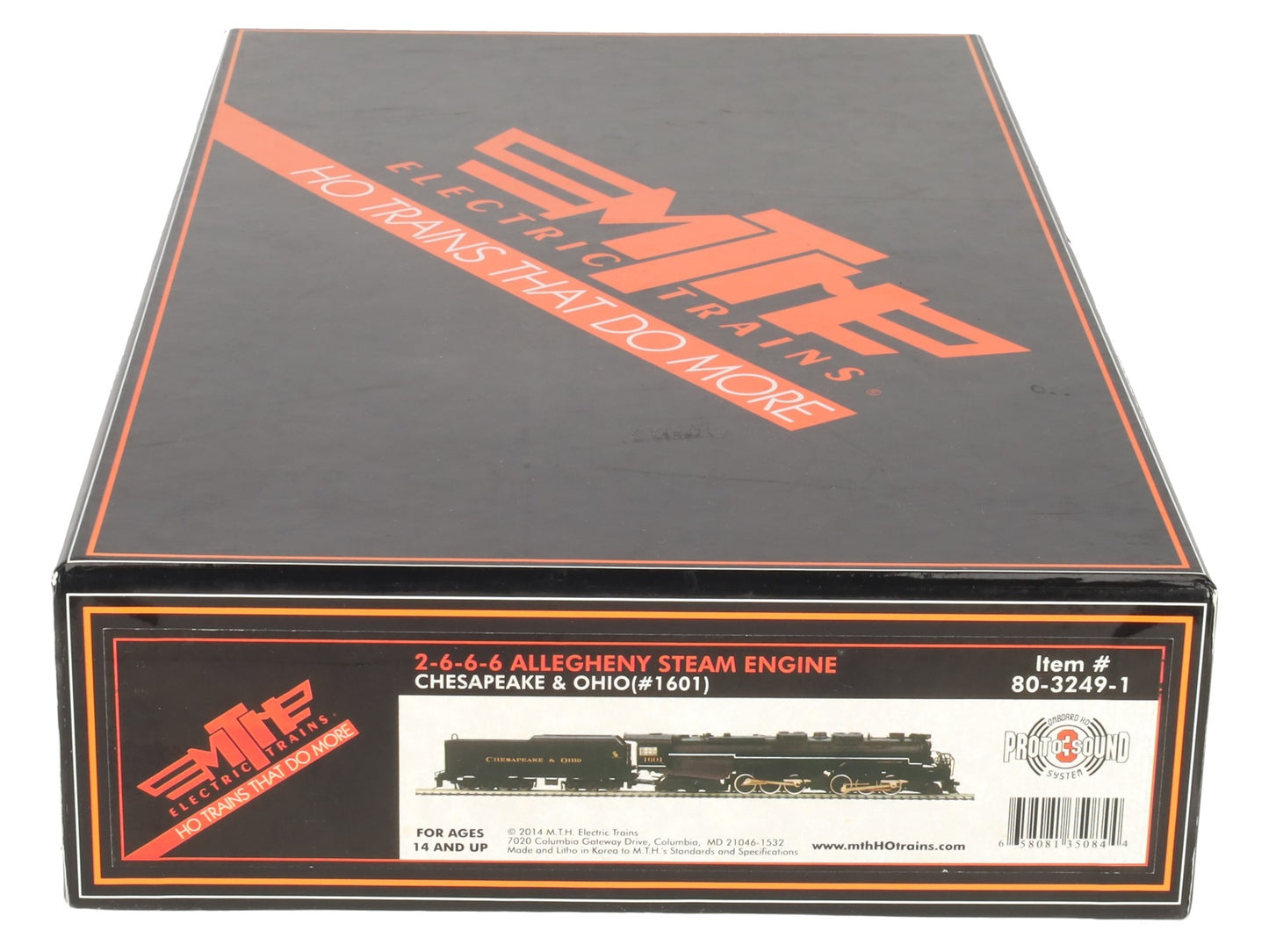MTH 80-3249-1 HO C&O 2-6-6-6 Allegheny Steam Engine w/PS3 #1601 -Repainted/Box