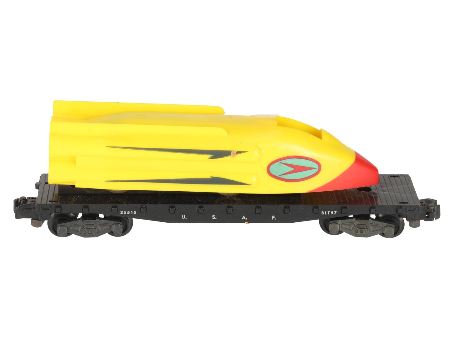 American Flyer 25515 Vintage S U.S.A.F. Flatcar with Motorized Rocket Sled VG