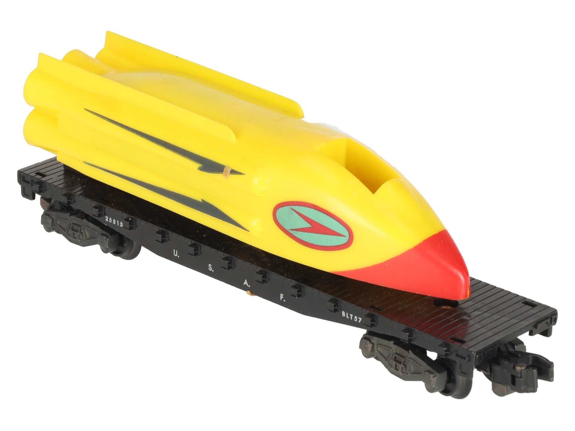 American Flyer 25515 Vintage S U.S.A.F. Flatcar with Motorized Rocket Sled VG