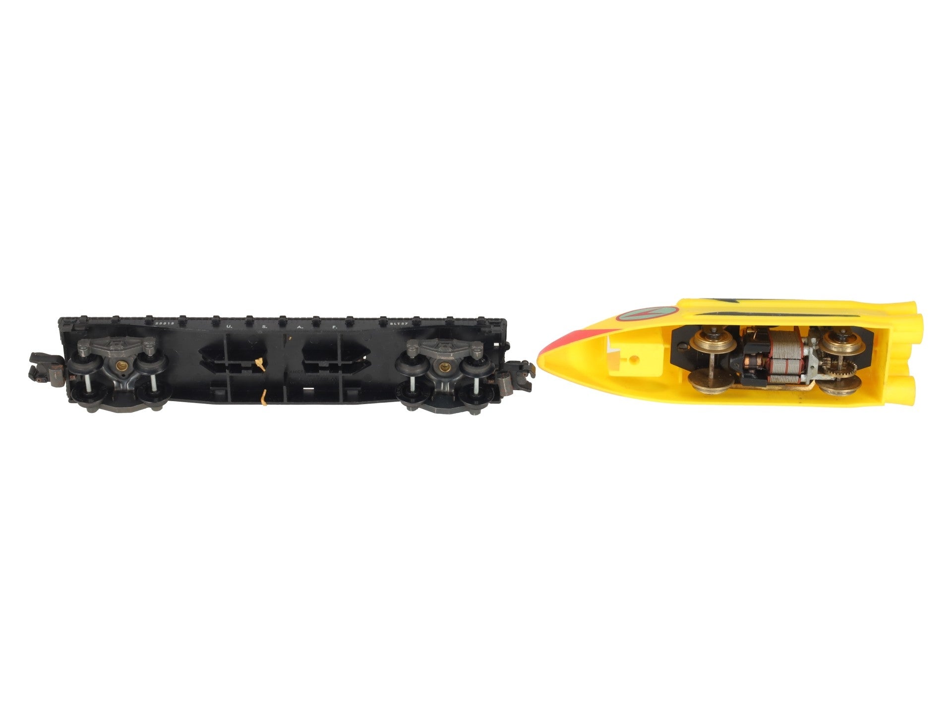 American Flyer 25515 Vintage S U.S.A.F. Flatcar with Motorized Rocket Sled VG