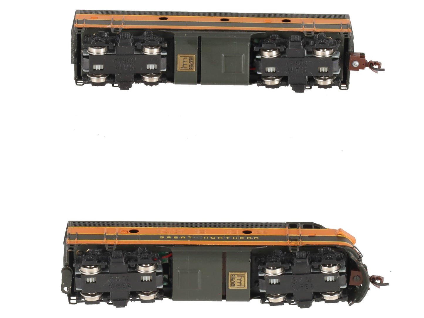 Hallmark Models N Scale BRASS Great Northern EMD F9 A/B Locomotive (Set of 2) EX/Box