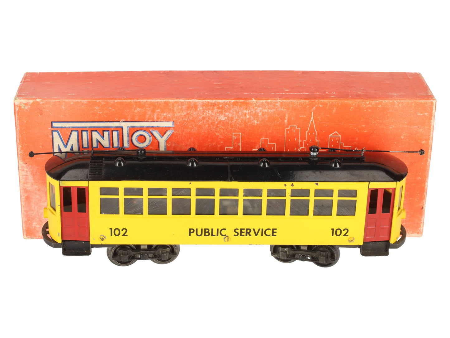 Minitoys 102 O Gauge 102 Public Service Powered Trolley (3-Rail) VG/Box