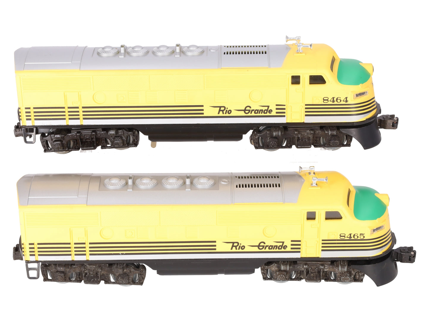 Lionel 6-8464 & 6-8465 O Gauge Rio Grande F3 AA Powered Diesel Locomotive Set EX