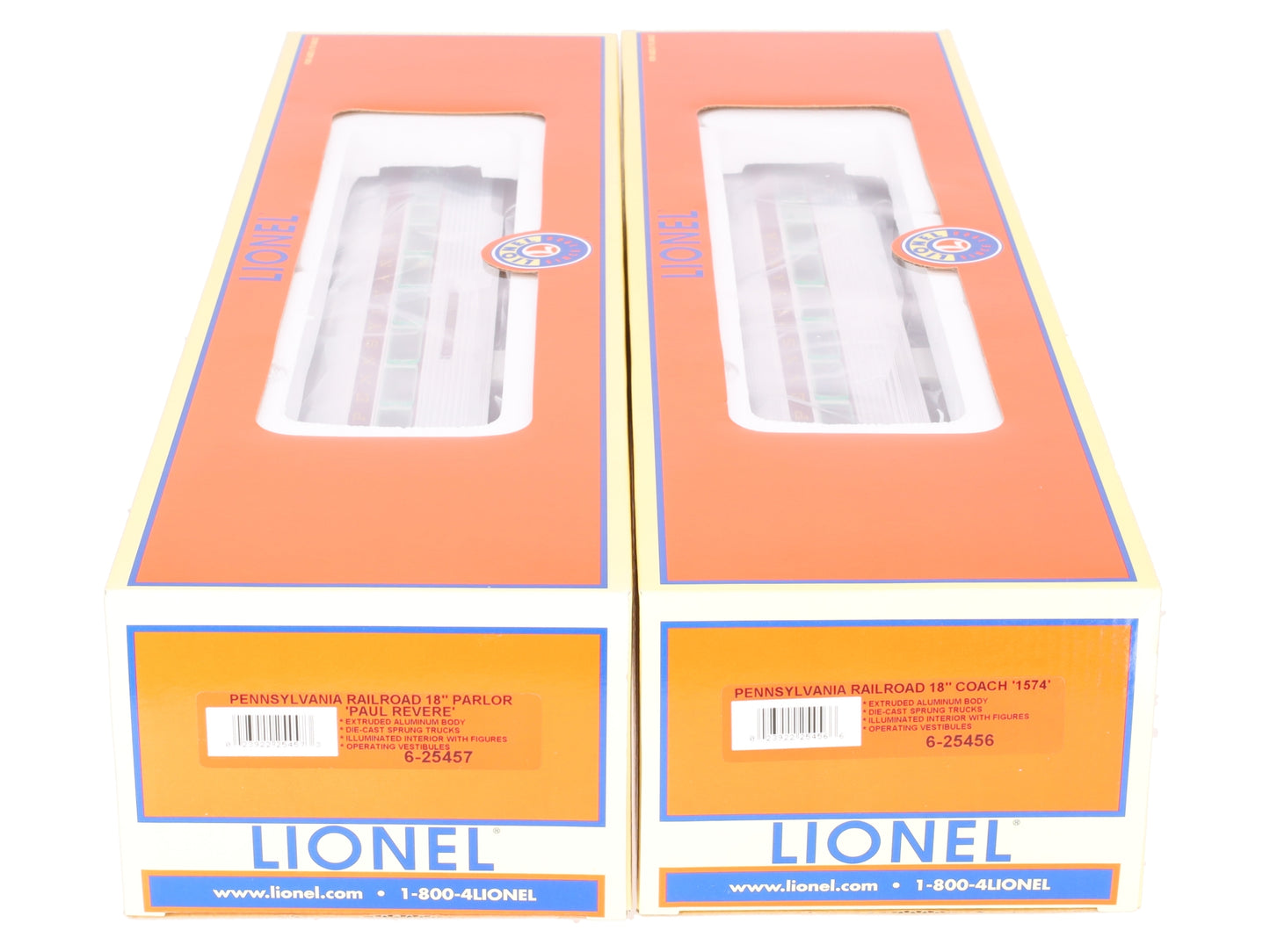 Lionel 6-25455 O Gauge Pennsylvania Congressional 18" Aluminum Passenger Car Set EX/Box