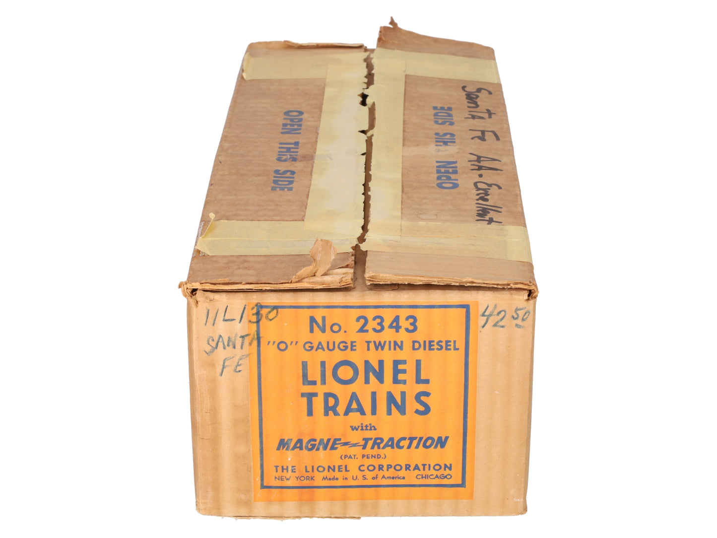 Lionel 2343 Vintage O Santa Fe F3 AB Diesel Locomotive Set VG/Box