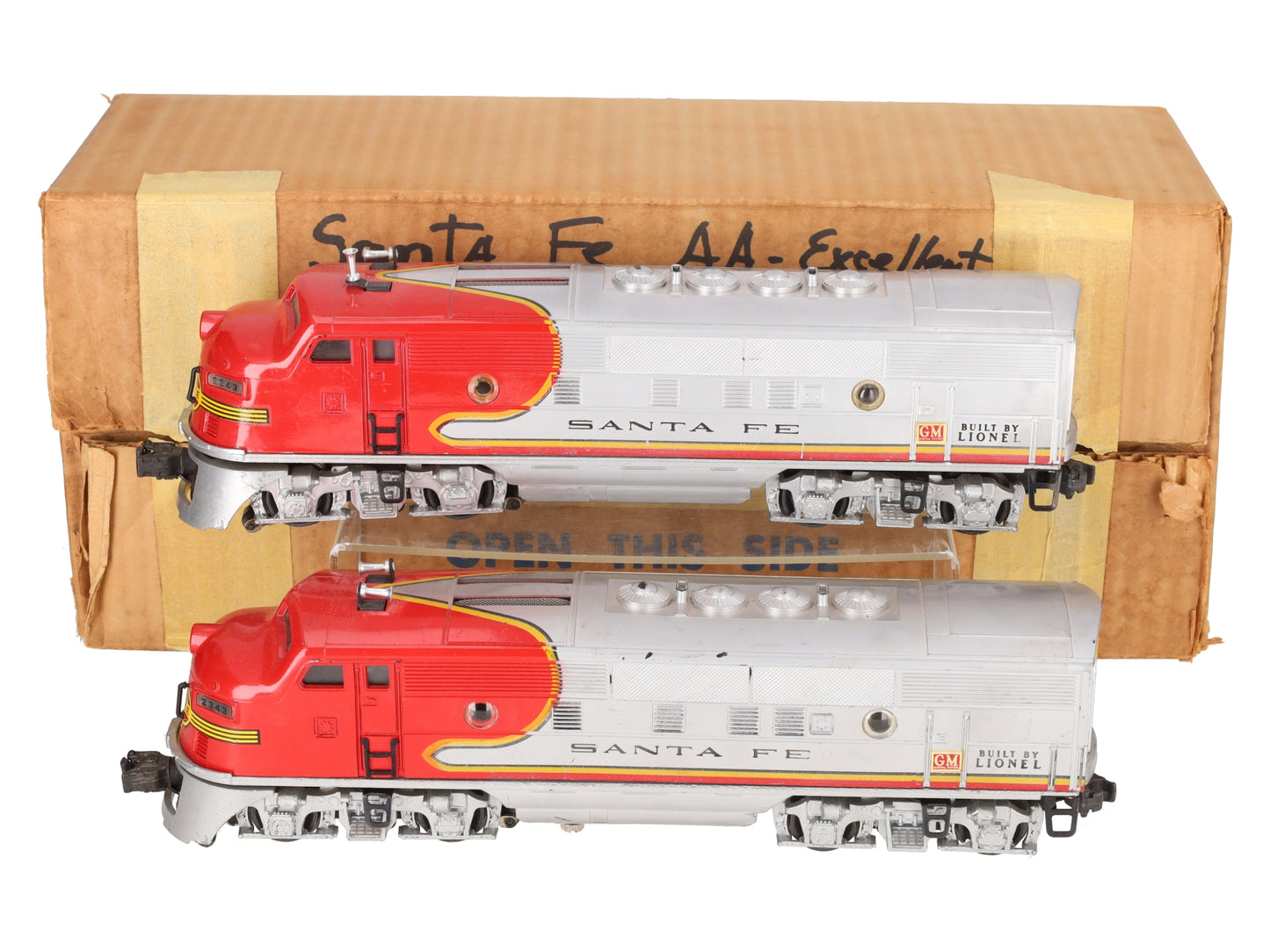 Lionel 2343 Vintage O Santa Fe F3 AB Diesel Locomotive Set VG/Box