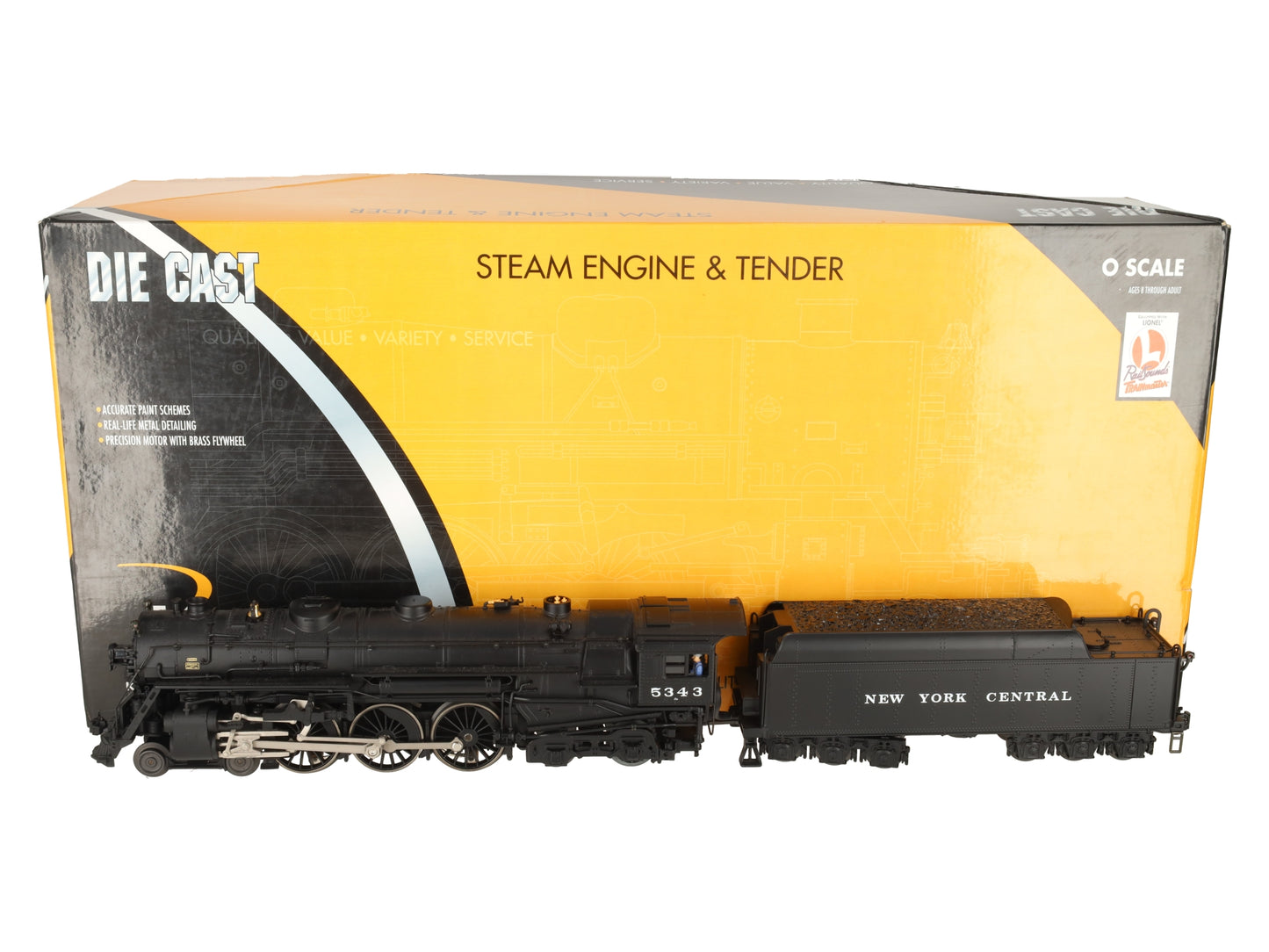 K-Line K3270-5434S O Gauge NYC J1E Hudson Steam Locomotive & Tender #5343 LN/Box