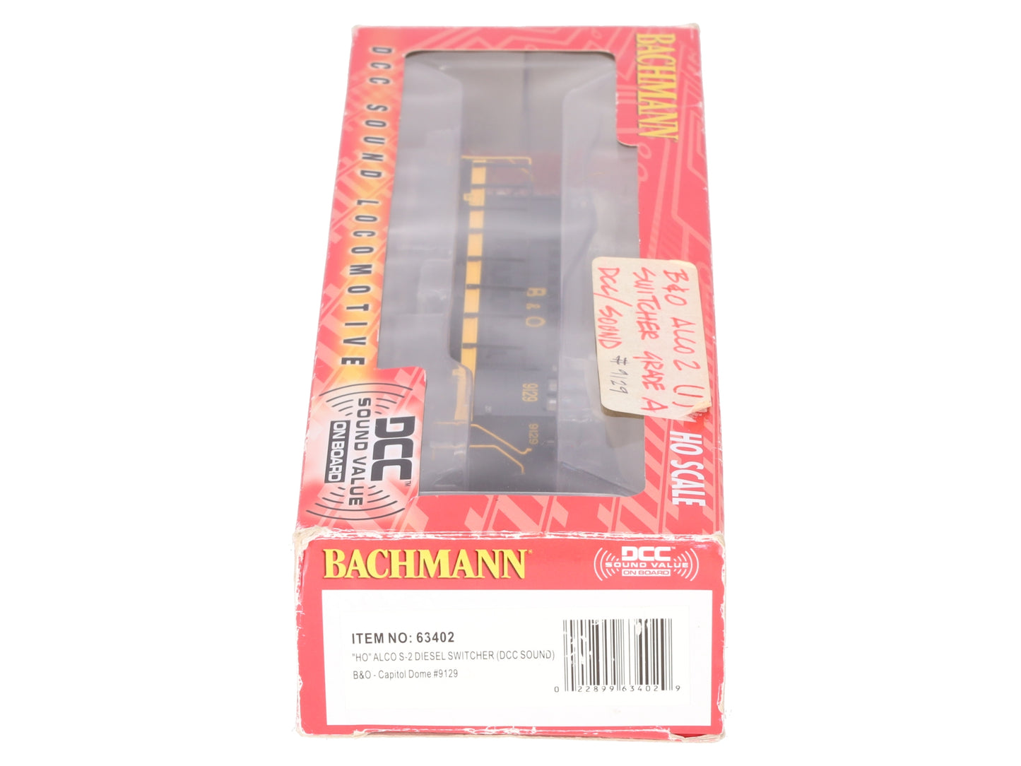 Bachmann 63402 HO B&O Alco S2 Diesel Switcher #9129 w/Sound/DC/DCC EX/Box