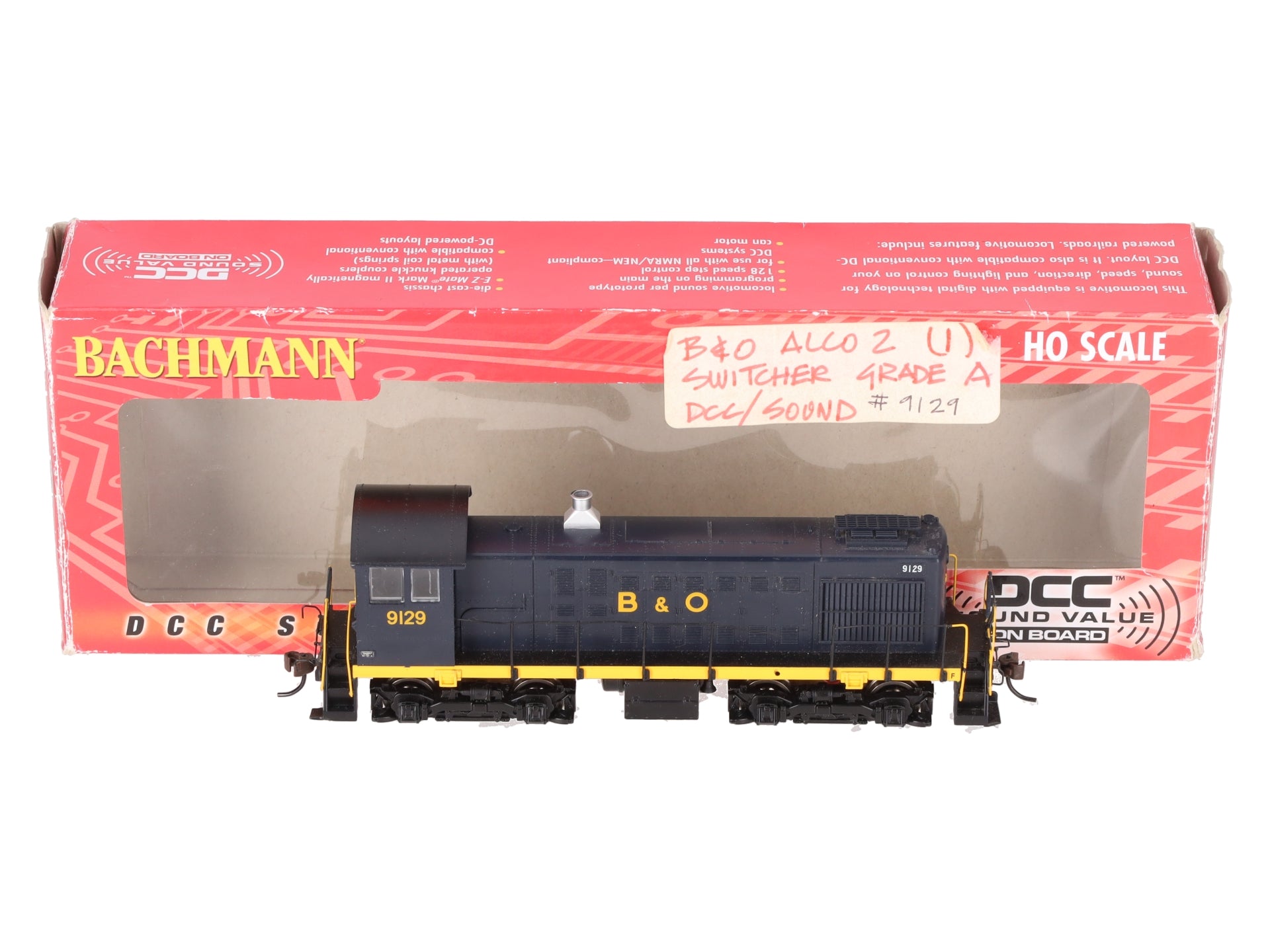 Bachmann 63402 HO B&O Alco S2 Diesel Switcher #9129 w/Sound/DC/DCC EX/Box
