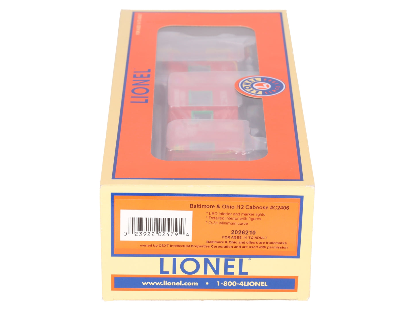Lionel 2026210O Gauge Baltimore & Ohio I12 Caboose #C2406 LN/Box