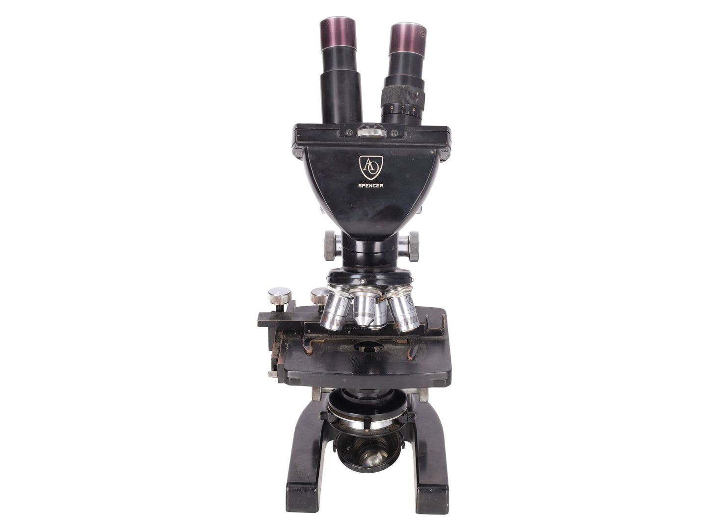 American Optical AO Stereo Microscope 3 Objectives B-35-83 VG