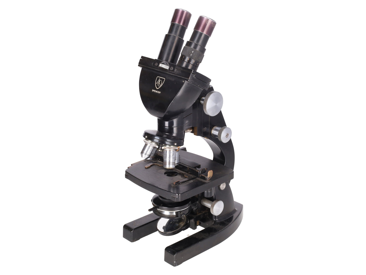 American Optical AO Stereo Microscope 3 Objectives B-35-83 VG