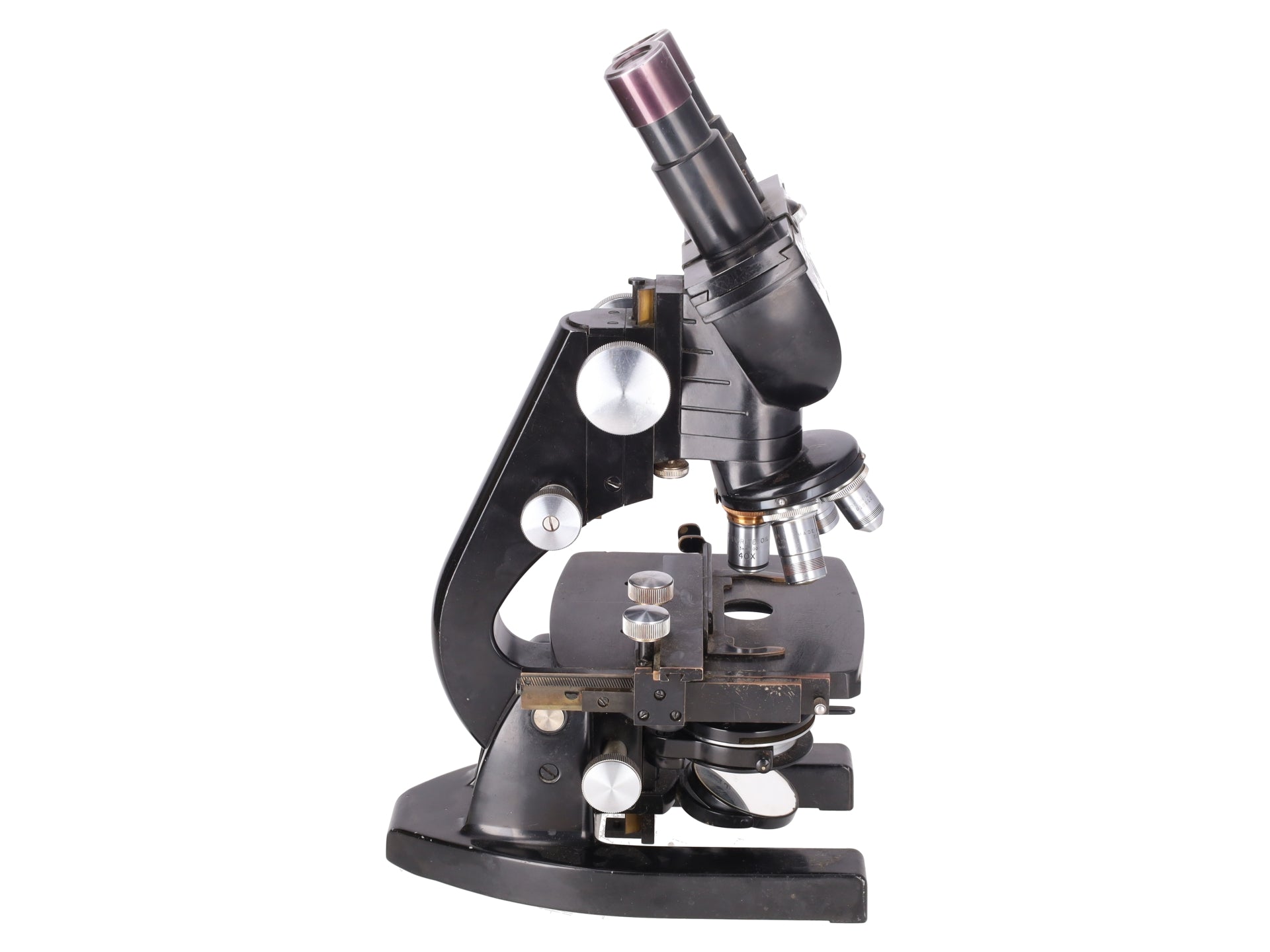 American Optical AO Stereo Microscope 3 Objectives B-35-83 VG