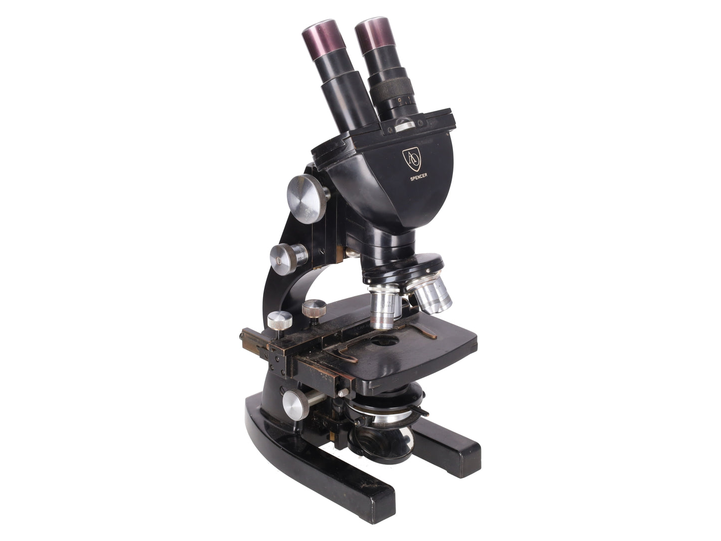 American Optical AO Stereo Microscope 3 Objectives B-35-83 VG