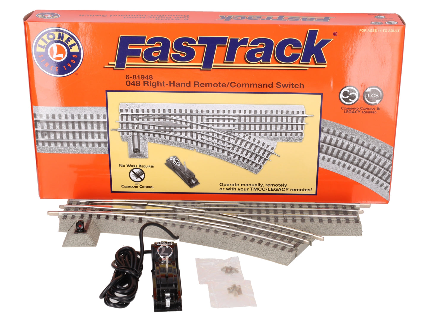 Lionel 6-81948 O Gauge O48 FasTrack Remote Right Hand Switch Turnout EX/Box