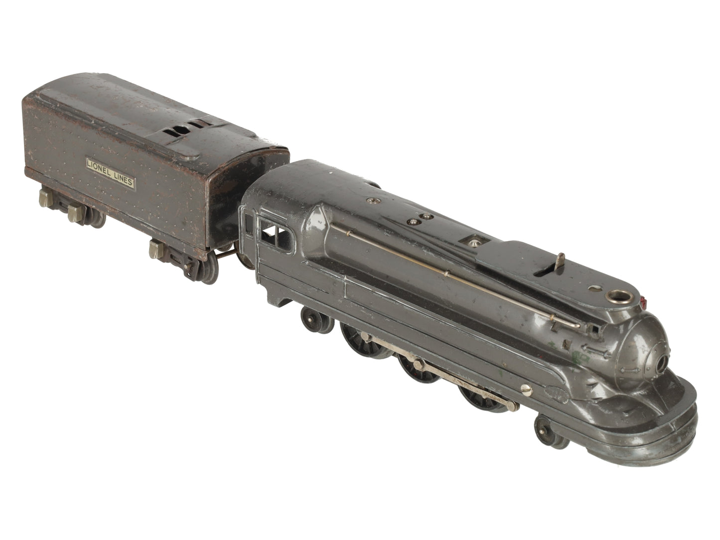 Lionel 1668E Vintage O 2-6-2 Gunmetal Streamline Steam Locomotive & Tender VG