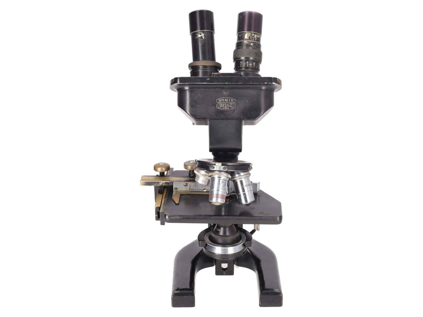 Vintage Spencer Buffalo Binocular Compound Cast Iron Scientific Microscope
