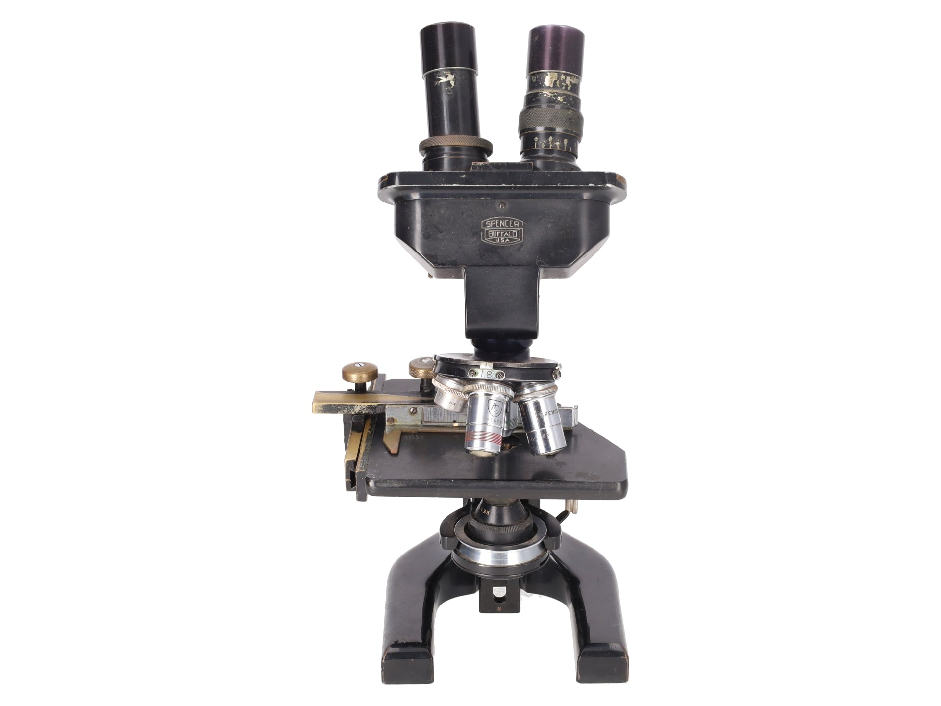 Vintage Spencer Buffalo Binocular Compound Cast Iron Scientific Microscope