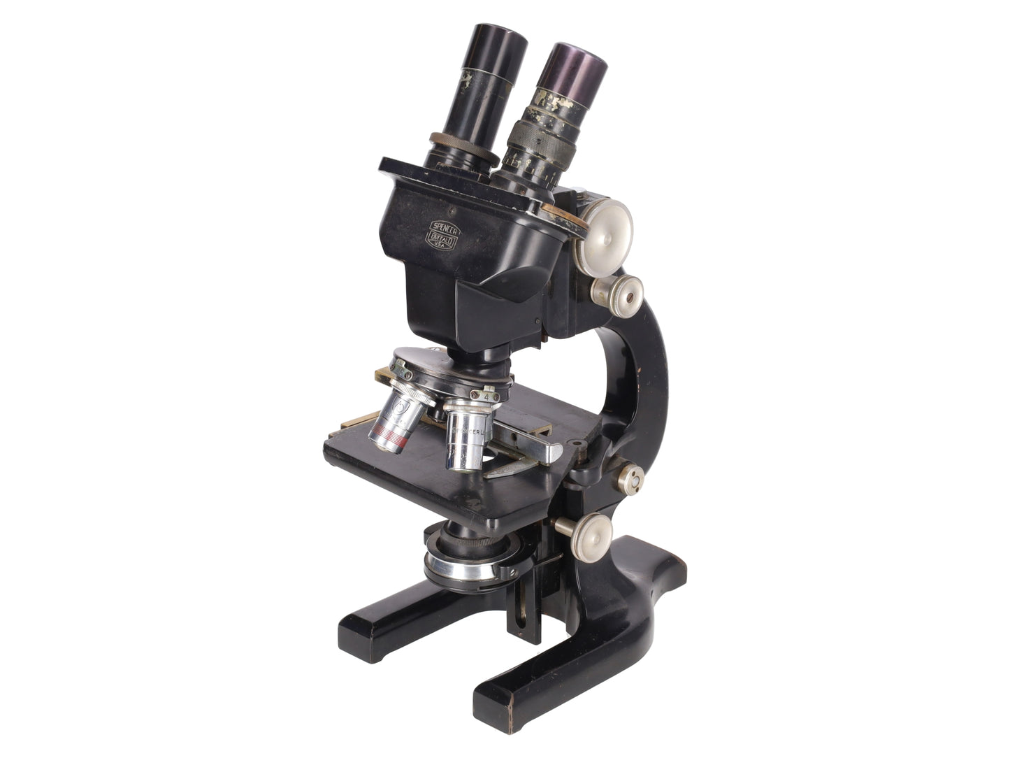 Vintage Spencer Buffalo Binocular Compound Cast Iron Scientific Microscope