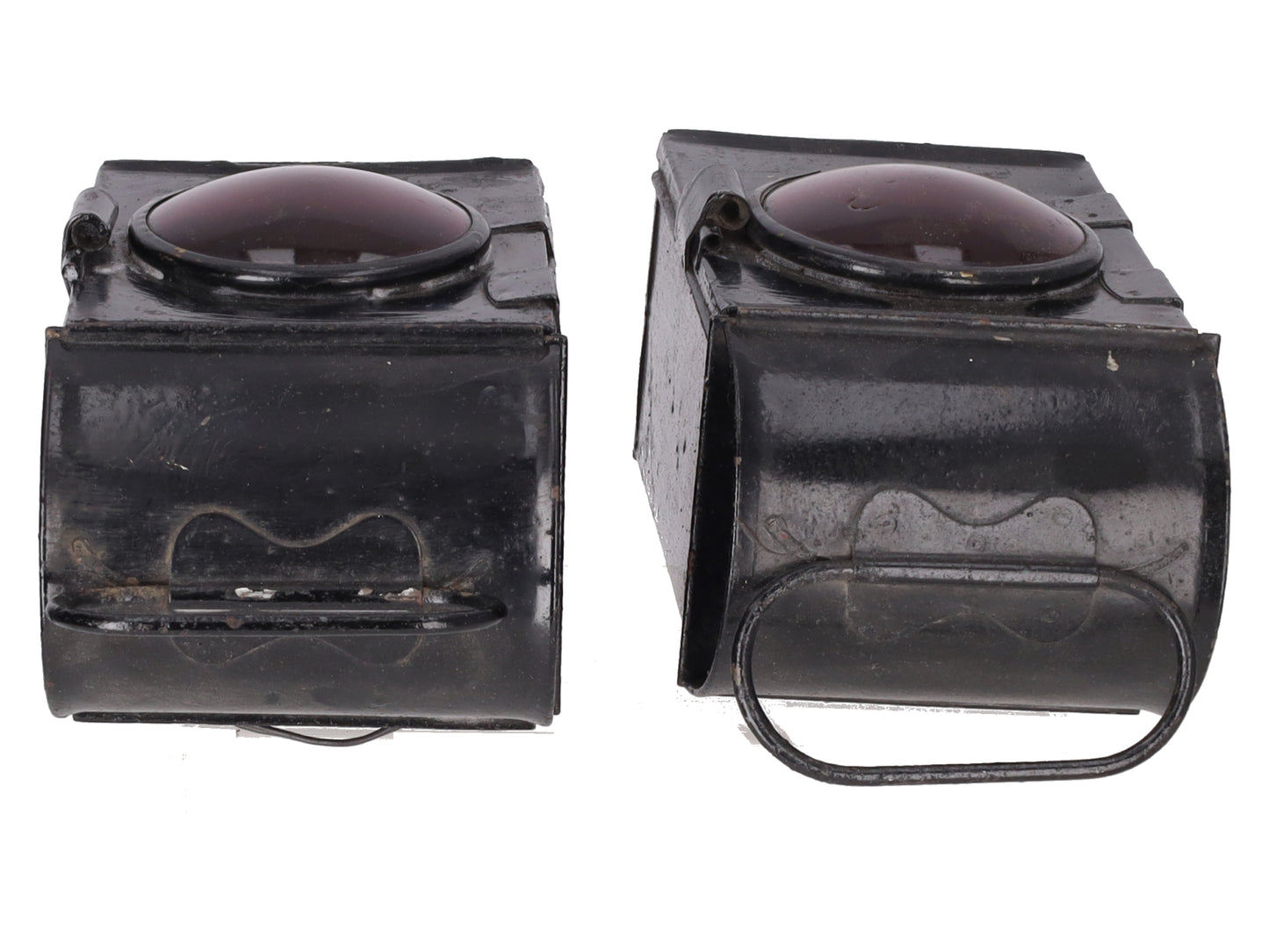 Vintage Railroad Hand Candle Lamp w/Red Lens [2]