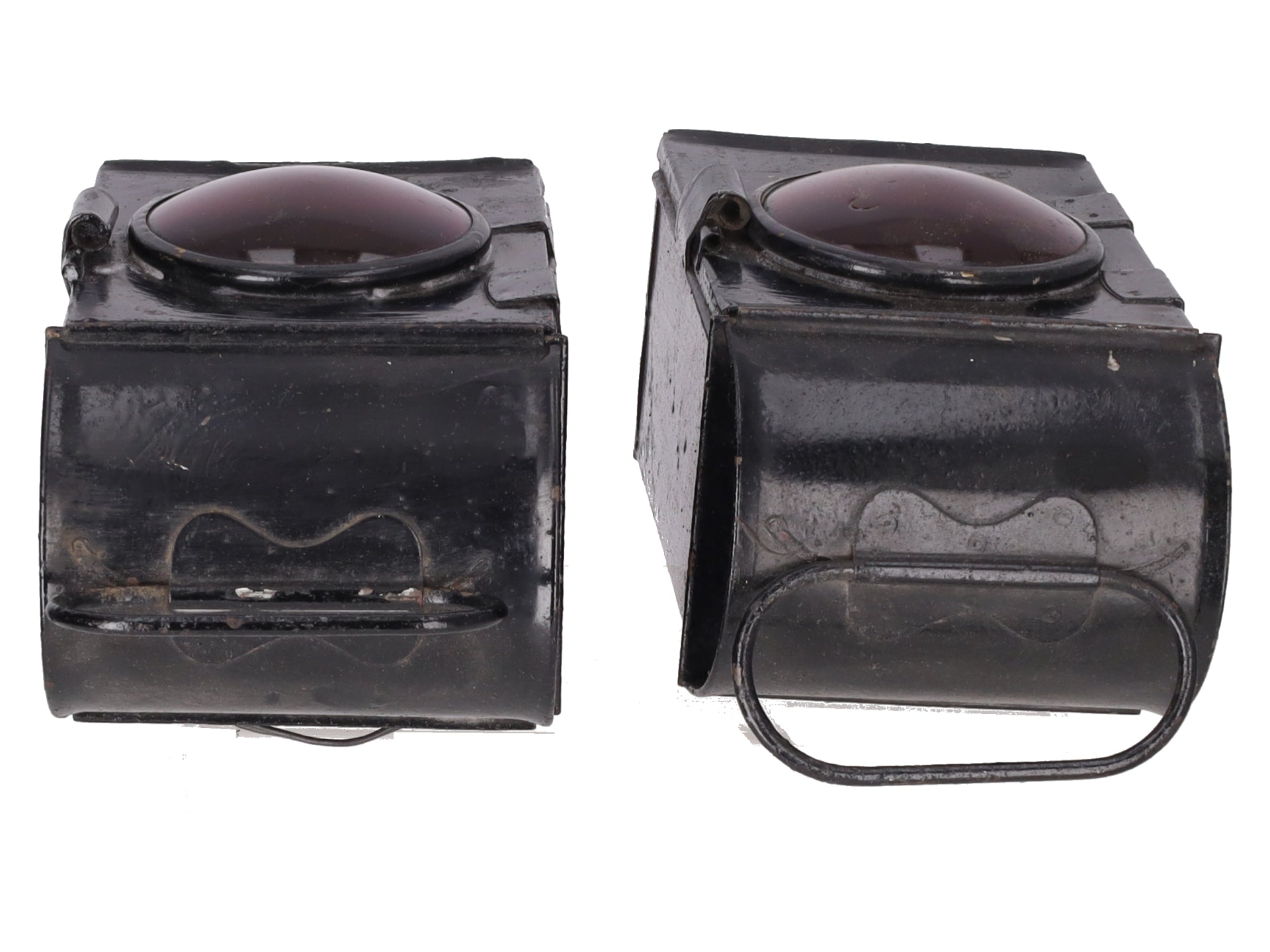 Vintage Railroad Hand Candle Lamp w/Red Lens [2]