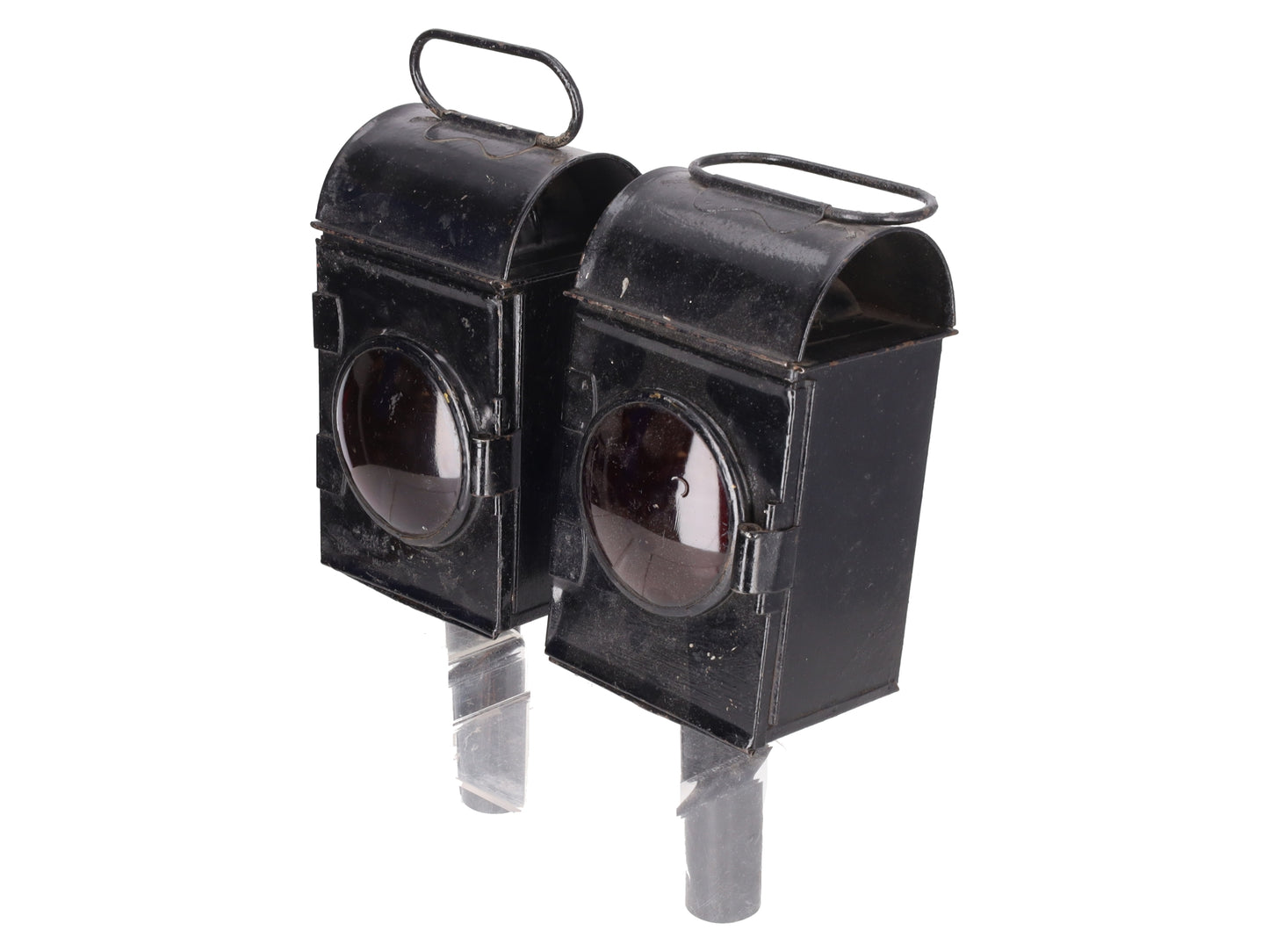 Vintage Railroad Hand Candle Lamp w/Red Lens [2]